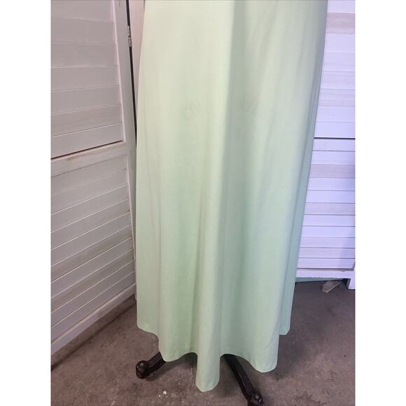 JC Penney 60s 70s Vintage Green Polyester Maxi A-line Dress Sleeveless Medium - Picture 3 of 8